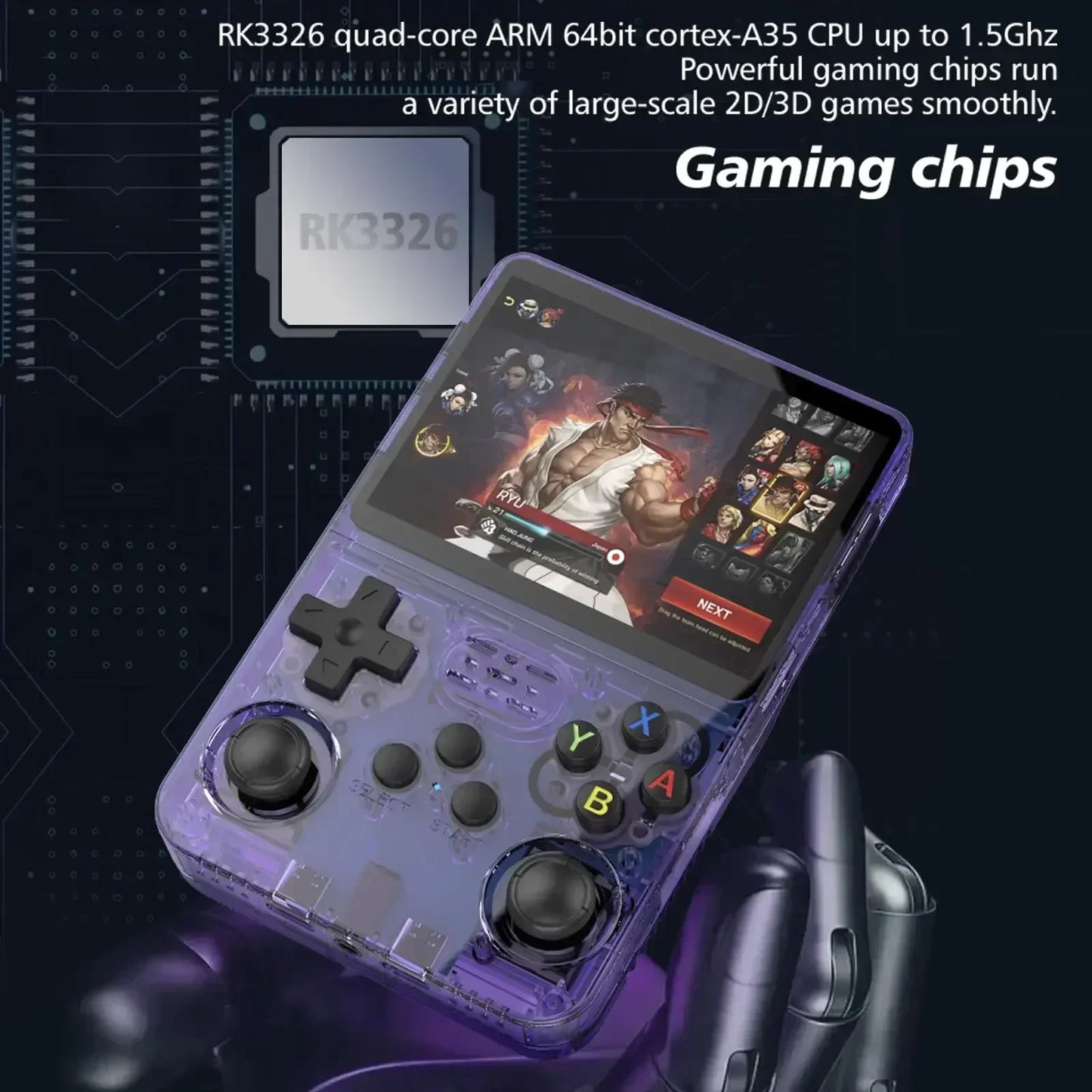 R36S Retro Handheld Game Console | ARKOS System 3.5" IPS Screen 128G Built-in Games Portable Pocket Video Player Gift for Boys